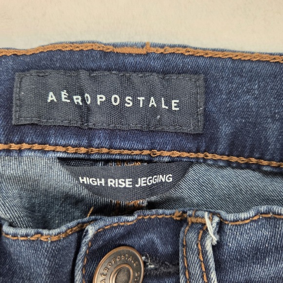 Aeropostale Women's High Rise Jeggings Size 00 Short Dark‎ Wash Stretch Denim - Picture 4 of 10